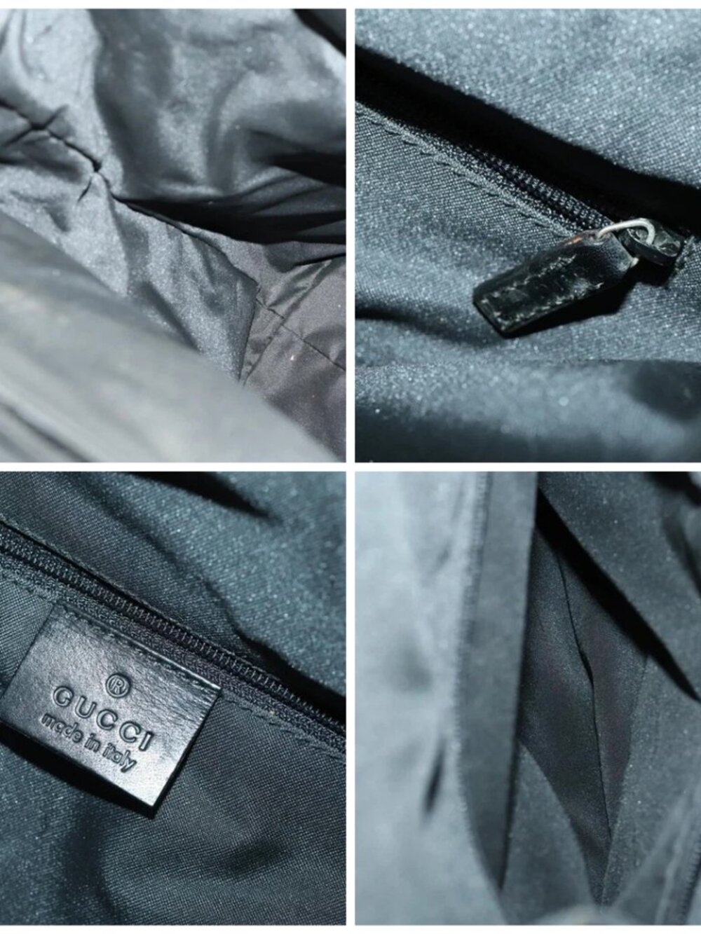 Share GUCCI GG Canvas Backpack Nylon Black Silver 003 - Picture 15 of 16